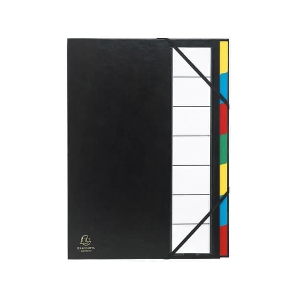 EXACOMPTA Rigid File Organizer "Ordonator" Expanderbar baksida 7 fack Svart