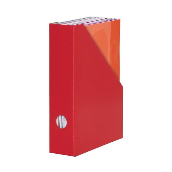 LandrÉ - 400170044 - Landre Set med 5 rejäla pappmagasinshållare Röd Bredd 7 cm A4-format