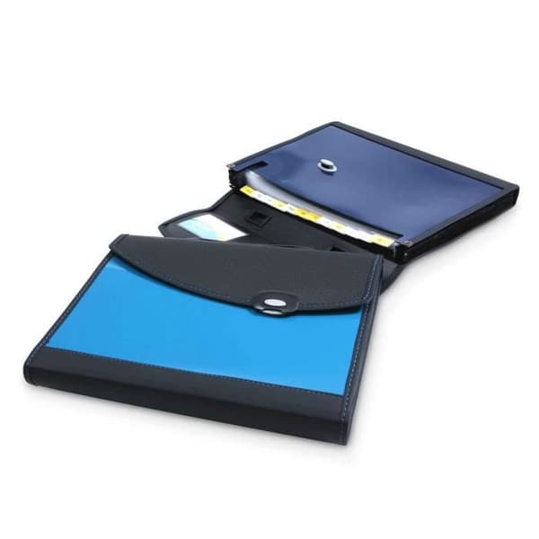 Resväska sorterare - RAPESCO - A4+ - 13 fack - Metallic Blue - Integrerat handtag