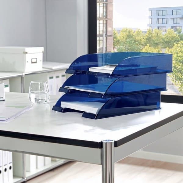 Rexel - 52260039 - Leitz Plus / Brevlåda A4-format i blått polystyren, set om 5 (Import från Tyskland)