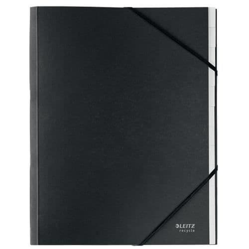 A4 kartongsorterare - LEITZ - 12 fack - Svart - 100 % återvunnen - Modern design