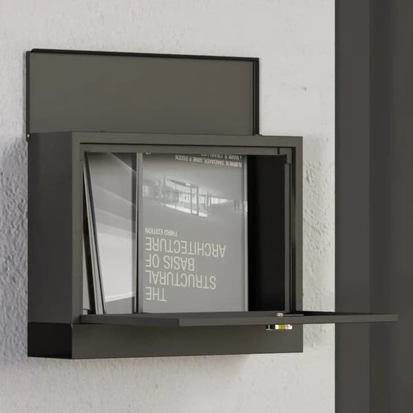 Rootz Mailbox - Brevlåda - Modern Design - Väderbeständig - Galvaniserat stål - Låsbar - Svart - 36,5 X 11,5 X 29 Cm