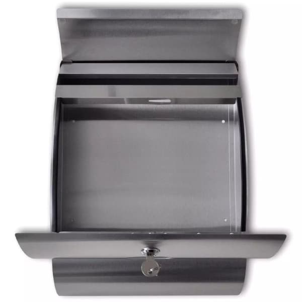 vidaXL Rustfritt Stål Postkasse 30 x 12 x 40 cm