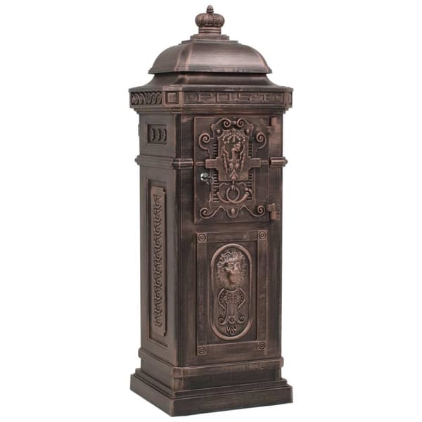 vidaXL søjlepostkasse i aluminium vintagestil rustbestandig bronzefarvet