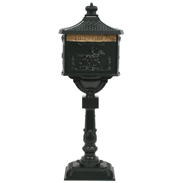 vidaXL postkasse med piedestal aluminium vintagestil rustbestandig grøn
