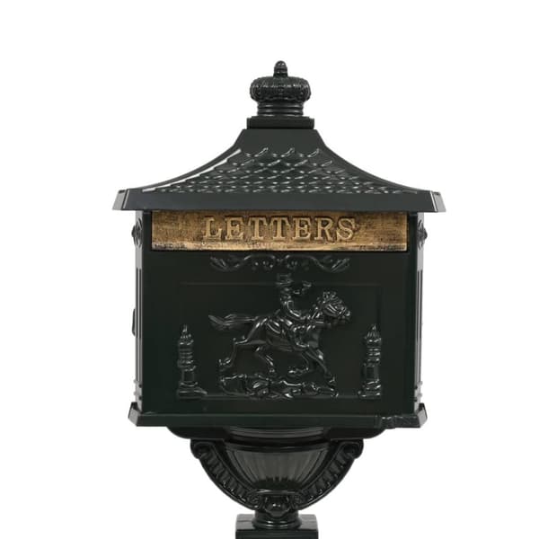 vidaXL postkasse med piedestal aluminium vintagestil rustbestandig grøn