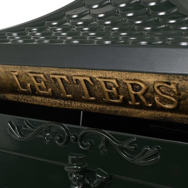 vidaXL postkasse med piedestal aluminium vintagestil rustbestandig grøn