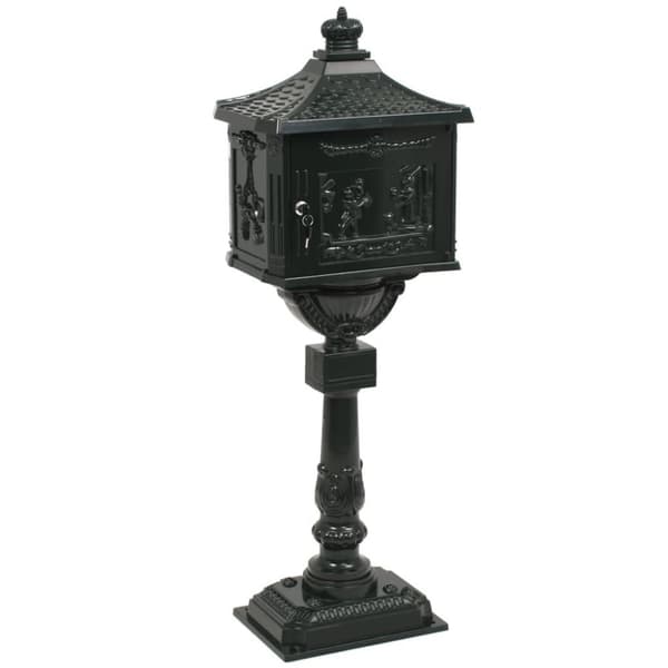 vidaXL postkasse med piedestal aluminium vintagestil rustbestandig grøn