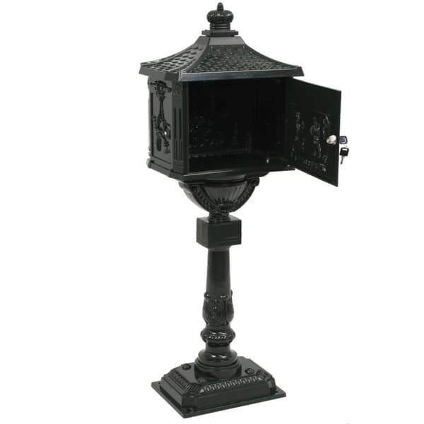 vidaXL postkasse med piedestal aluminium vintagestil rustbestandig grøn