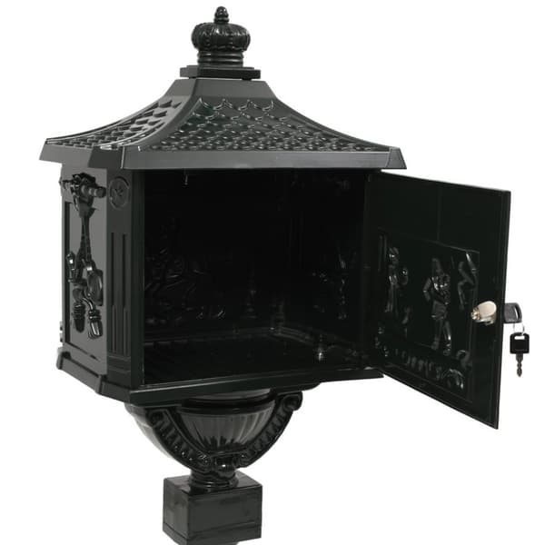 vidaXL postkasse med piedestal aluminium vintagestil rustbestandig grøn
