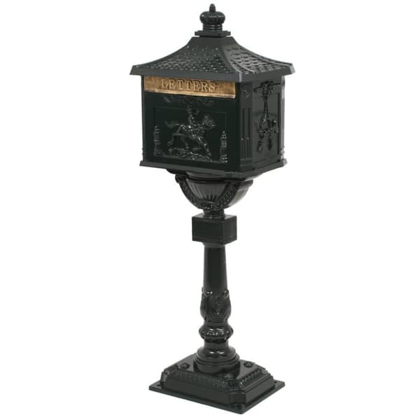 vidaXL postkasse med piedestal aluminium vintagestil rustbestandig grøn