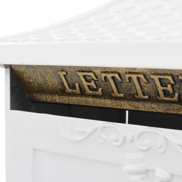vidaXL postkasse med piedestal aluminium vintagestil rustbestandig hvid
