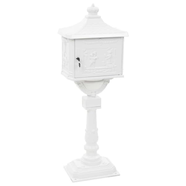 vidaXL postkasse med piedestal aluminium vintagestil rustbestandig hvid