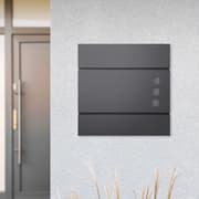 ECD Germany moderne design postkasse avisrum 37x10,5x36,5cm pulverlakeret stål antracit synsvindue 2 nøgler og monteringsmateriale - væg postkasse