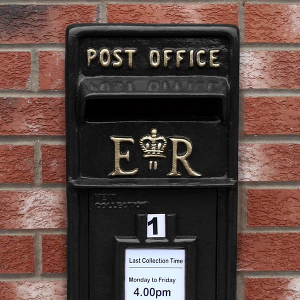 Engelsk Brevkasse - Sort | Royal Mail Brevkasse med Lås Bryllupspynt Dekorationer til Barnedåb Dekorationer til Haven Dekorationer til Haven Begivenhe