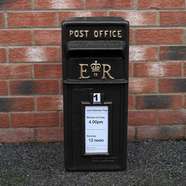 Engelsk Brevkasse - Sort | Royal Mail Brevkasse med Lås Bryllupspynt Dekorationer til Barnedåb Dekorationer til Haven Dekorationer til Haven Begivenhe