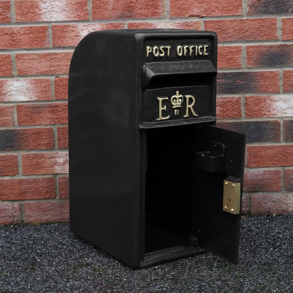 Engelsk Brevkasse - Sort | Royal Mail Brevkasse med Lås Bryllupspynt Dekorationer til Barnedåb Dekorationer til Haven Dekorationer til Haven Begivenhe