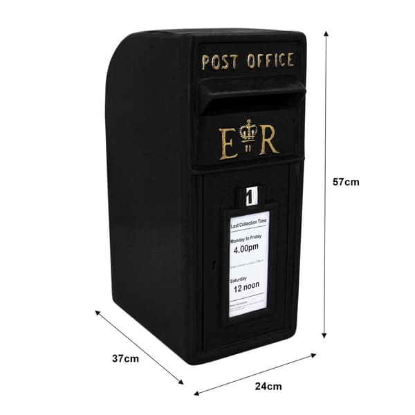 Engelsk Brevkasse - Sort | Royal Mail Brevkasse med Lås Bryllupspynt Dekorationer til Barnedåb Dekorationer til Haven Dekorationer til Haven Begivenhe