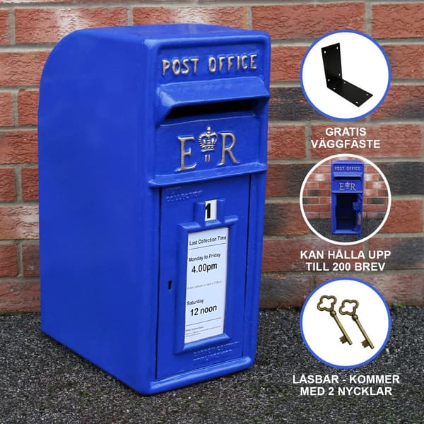Skotsk Postkasse - Blå | Royal Mailbox med Lås Bryllupspynt Dekorationer til Barnedåb Dekorationer til Haven Dekorationer til Haven Begivenheder Briti