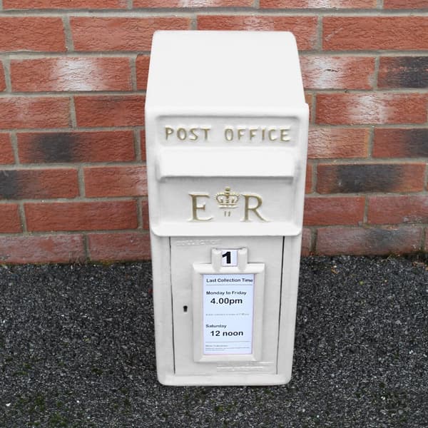 White Royal Mail Post Box with Stand | MonsterShop