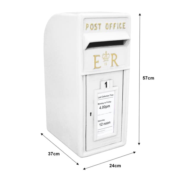 White Royal Mail Post Box with Stand | MonsterShop