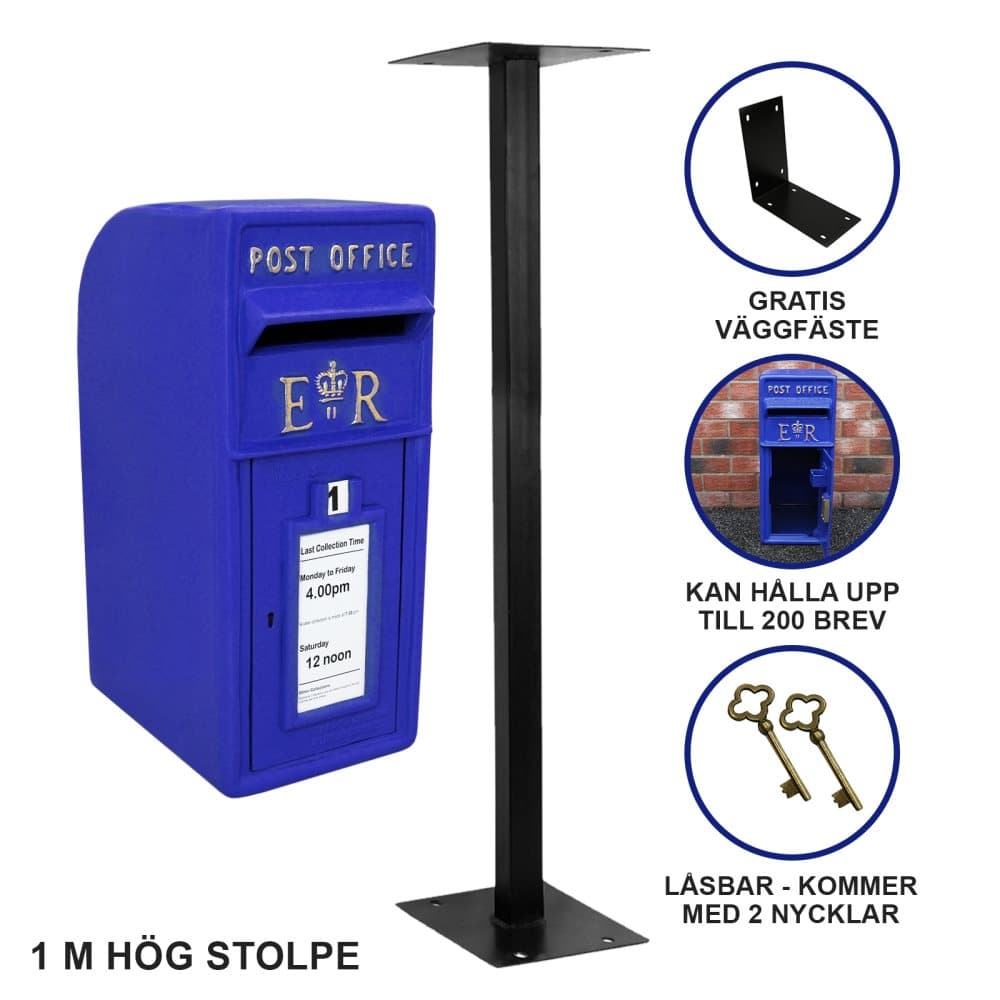 Skotsk Brevlåda med Stativ - Blå | MonsterShop