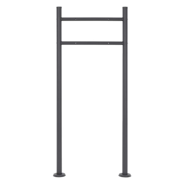 ML-Design postilaatikko jalusta valmistettu jauhemaalattu ruostumattomasta teräksestä valmistettu musta, korkeus 120 cm, pyöreä, irrotettu