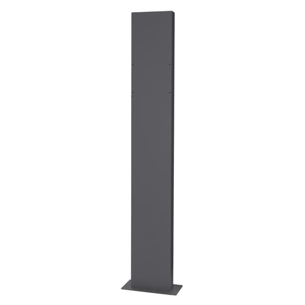 ML-Design Postilaatikko jalusta valmistettu ruostumattomasta teräksestä jauhemaalausta Antrasiitissa, korkeus 170 cm, reikäinen etäisyys 23x17 cm