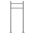 Pikkukuva 1 / 8: ML-Design postilaatikko jalusta valmistettu ruostumattomasta teräksestä, hopeaa metallista, kokonaiskorkeus 120 cm, pyöreä, irrotettu