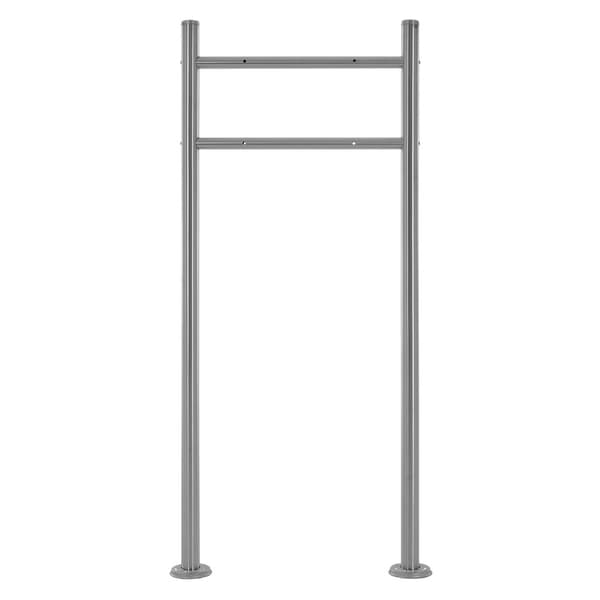 ML-Design postilaatikko jalusta valmistettu ruostumattomasta teräksestä, hopeaa metallista, kokonaiskorkeus 120 cm, pyöreä, irrotettu