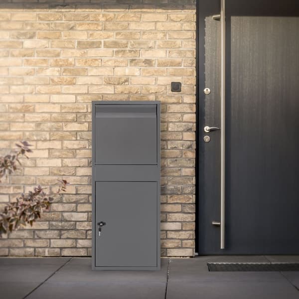 ML-Design Parcel Letterbox lavet af galvaniseret stål i antracit, 41x103x38 cm, fritliggende, låsbar, 2 nøgler, blodpladeboks Pakkeboks postkassepakke