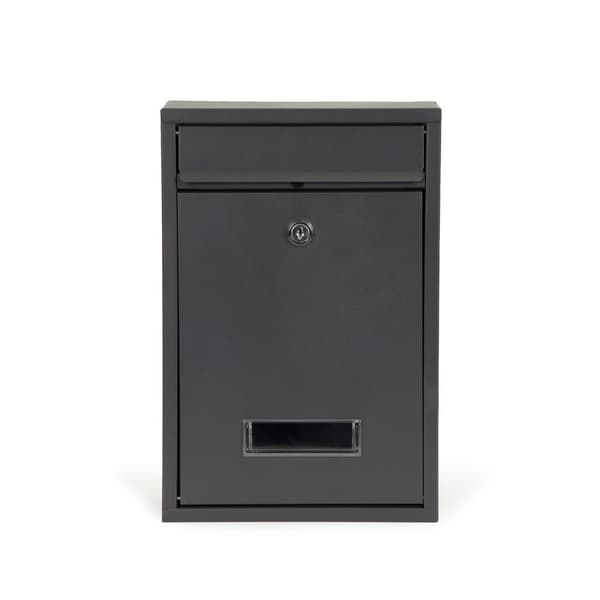 Postkasse med vindue 32 x 21,5 cm – Stål – Antracit