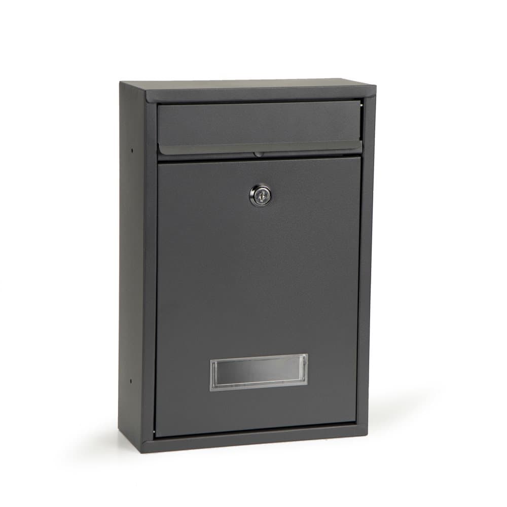 Brevlåda med fönster 32 x 21,5 cm - Stål - Antracit