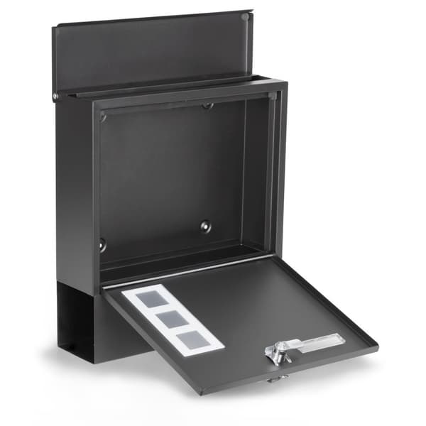 Brevlåda - med tidningsrulle - 30x10x33,5 cm - antracit