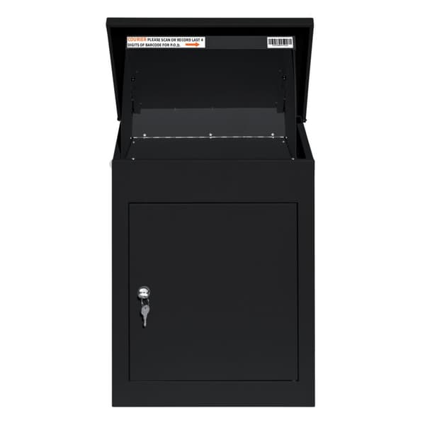 Postlåda med Stöldskydd Paket Post Drop Box Stor Stål Utomhus Låsbar 2 Nycklar Brevlåda Paketlåda Säker Anti Stöld Skannbar Streckkod Monteringskit