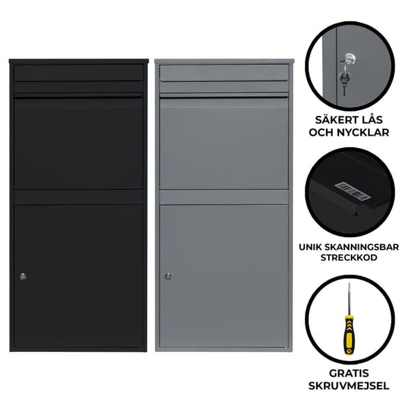Parcel Post Drop Box XL Steel Outdoor Lockable 2 Keys Letter Mail parcel-post-drop-box-xl-steel-outdoor-lockable-2-keys-letter-mail