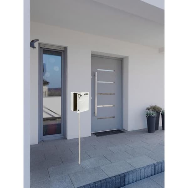Koka Burg Wachter Baltic 2 -dörrar - till fots - Galvaniserat stål - Lateral öppning - Vit - Made in France
