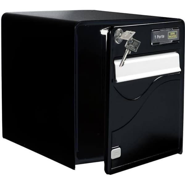 Box Burg Wachter Baltic 1 Door - Galvanized Steel - Side Opening - Black - Made in France