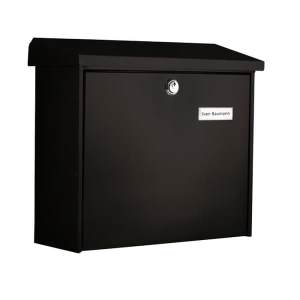 Postlåda - BURG-WÄCHTER - Comfort 913 - Galvaniserat stål - Svart - Väggmonterad