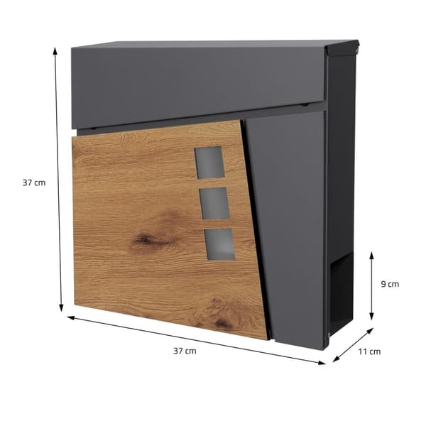 ECD Germany Stående brevlåda med tidningsfack; designbrevlåda med stolpe; brevlådanläggning; brevlådestativ Silver 120 cm rostfritt stål; postlåda