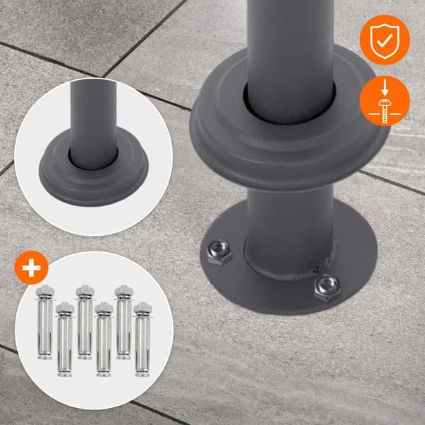 ECD Germany Stående brevlåda med tidningsfack; designbrevlåda med stolpe; brevlådanläggning; brevlådestativ antracit 120cm pulverlackerad rostfritt
