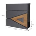 Miniatyrbild 6 av 7: ML-Design Brevlåda 37x36;5x11 cm Antracit/Träoptik i Stål; Brevlåda med Tidningsfack; Låsbar med 2 Nycklar; Modern Design Väggmonterad Brevlåda med