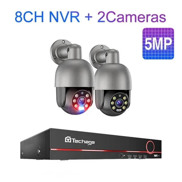 Sikkerhedskamera system, 4K PTZ, Farve Natvision