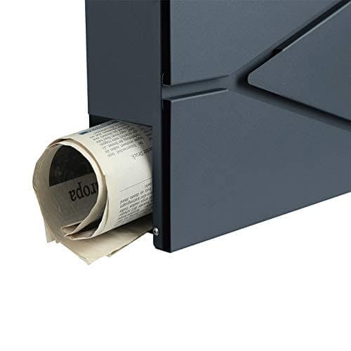 Songmics Modern Mailbox, låsbar väggmonterad postbrev, Anthracite Gray