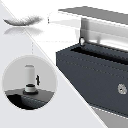 Songmics Modern Mailbox, låsbar väggmonterad postbrev Grey och Silver