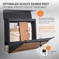 Pikkukuva 4 / 9: ECD Germany seisova postilaatikko lehtitelineellä; muotoiltu postilaatikko tolpan kanssa; postilaatikkoryhmä; pulverimaalattu 120 cm