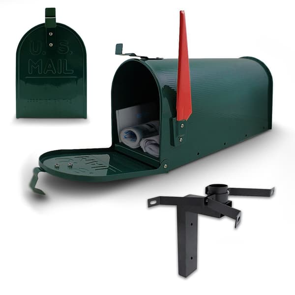 Amerikansk postkasse med vægholder til pressepost