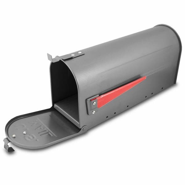 Suuri amerikkalaistyylinen postilaatikko telineessä