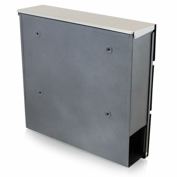 Snygg Inox brevl?da f�r brev med tidningsh?llare Silver POST