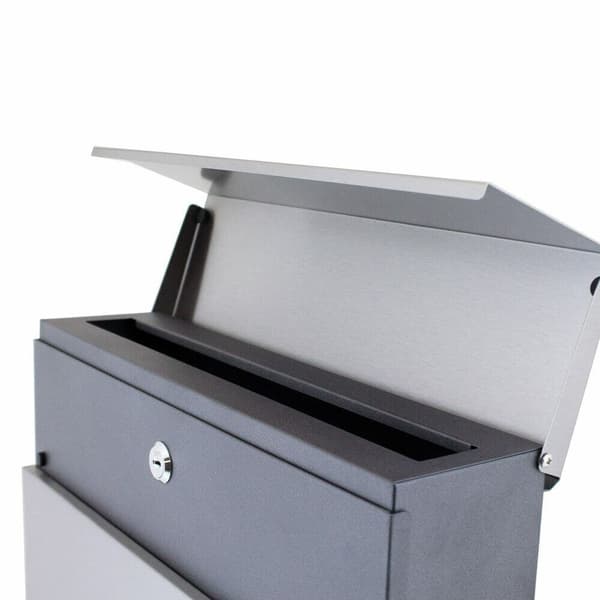 Snygg Inox brevl?da f�r brev med tidningsh?llare Silver POST